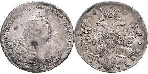 1 Rublo Imperio ruso (1720-1917) Plata Ana Yoánnovna (1693-1740)