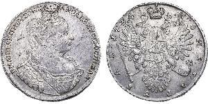 1 Rublo Imperio ruso (1720-1917) Plata Ana Yoánnovna (1693-1740)
