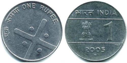 1 Rupee India (1950 - ) Acciaio 