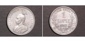 1 Rupee Afrique orientale allemande (1885-1919) Argent Wilhelm II, German Emperor (1859-1941)