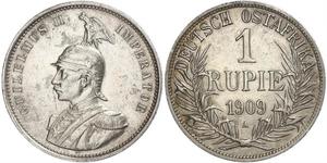 1 Rupee Afrique orientale allemande (1885-1919) Argent Wilhelm II, German Emperor (1859-1941)