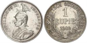 1 Rupee Afrique orientale allemande (1885-1919) Argent Wilhelm II, German Emperor (1859-1941)