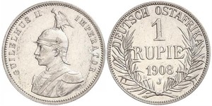 1 Rupee Afrique orientale allemande (1885-1919) Argent Wilhelm II, German Emperor (1859-1941)