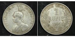 1 Rupee Afrique orientale allemande (1885-1919) Argent Wilhelm II, German Emperor (1859-1941)