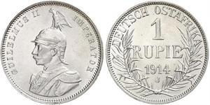 1 Rupee Afrique orientale allemande (1885-1919) Argent Wilhelm II, German Emperor (1859-1941)