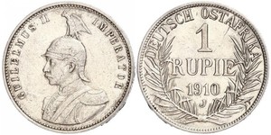 1 Rupee Afrique orientale allemande (1885-1919) Argent Wilhelm II, German Emperor (1859-1941)