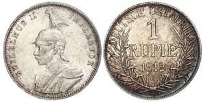 1 Rupee Afrique orientale allemande (1885-1919) Argent Wilhelm II, German Emperor (1859-1941)