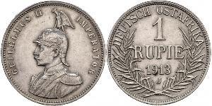 1 Rupee Afrique orientale allemande (1885-1919) Argent Wilhelm II, German Emperor (1859-1941)