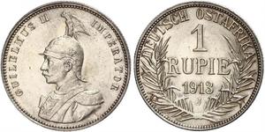 1 Rupee Afrique orientale allemande (1885-1919) Argent Wilhelm II, German Emperor (1859-1941)