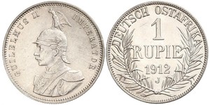 1 Rupee Afrique orientale allemande (1885-1919) Argent Wilhelm II, German Emperor (1859-1941)