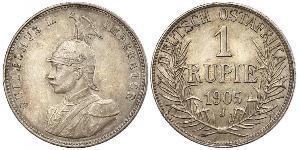 1 Rupee Afrique orientale allemande (1885-1919) Argent Wilhelm II, German Emperor (1859-1941)