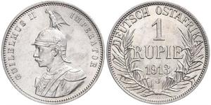 1 Rupee Afrique orientale allemande (1885-1919) Argent Wilhelm II, German Emperor (1859-1941)