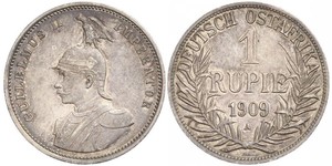 1 Rupee Afrique orientale allemande (1885-1919) Argent Wilhelm II, German Emperor (1859-1941)