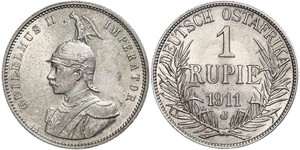 1 Rupee Afrique orientale allemande (1885-1919) Argent Wilhelm II, German Emperor (1859-1941)