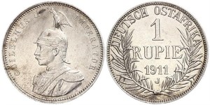 1 Rupee Afrique orientale allemande (1885-1919) Argent Wilhelm II, German Emperor (1859-1941)