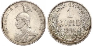 1 Rupee Afrique orientale allemande (1885-1919) Argent Wilhelm II, German Emperor (1859-1941)