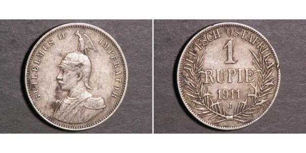 1 Rupee Afrique orientale allemande (1885-1919) Argent Wilhelm II, German Emperor (1859-1941)