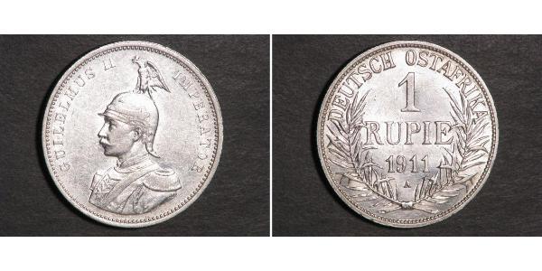 1 Rupee Afrique orientale allemande (1885-1919) Argent Wilhelm II, German Emperor (1859-1941)