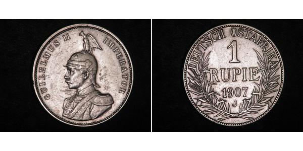 1 Rupee Afrique orientale allemande (1885-1919) Argent Wilhelm II, German Emperor (1859-1941)