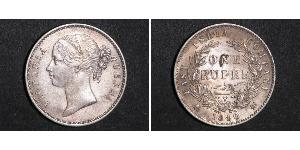 1 Rupee Compagnie anglaise des Indes orientales (1757-1858) Argent Victoria (1819 - 1901)