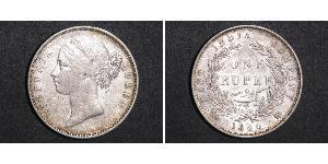 1 Rupee Compagnie anglaise des Indes orientales (1757-1858) Argent Victoria (1819 - 1901)