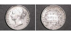 1 Rupee Compagnie anglaise des Indes orientales (1757-1858) Argent Victoria (1819 - 1901)