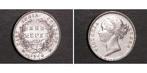 1 Rupee Compagnie anglaise des Indes orientales (1757-1858) Argent Victoria (1819 - 1901)