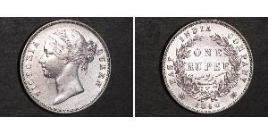 1 Rupee Compagnie anglaise des Indes orientales (1757-1858) Argent Victoria (1819 - 1901)