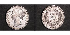 1 Rupee Compagnie anglaise des Indes orientales (1757-1858) Argent Victoria (1819 - 1901)