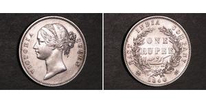 1 Rupee Compagnie anglaise des Indes orientales (1757-1858) Argent Victoria (1819 - 1901)