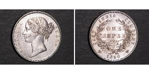 1 Rupee Compagnie anglaise des Indes orientales (1757-1858) Argent Victoria (1819 - 1901)