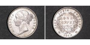 1 Rupee Compagnie anglaise des Indes orientales (1757-1858) Argent Victoria (1819 - 1901)