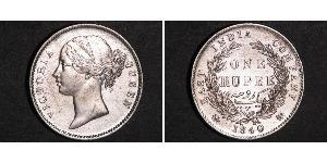 1 Rupee Compagnie anglaise des Indes orientales (1757-1858) Argent Victoria (1819 - 1901)