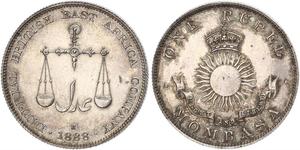 1 Rupee Empire britannique (1497 - 1949) Argent 