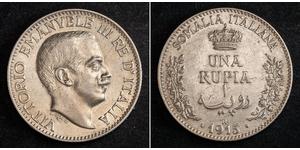 1 Rupee Kingdom of Italy (1861-1946) Argent Victor-Emmanuel III d