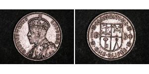 1 Rupee Maurice Argent George V (1865-1936)