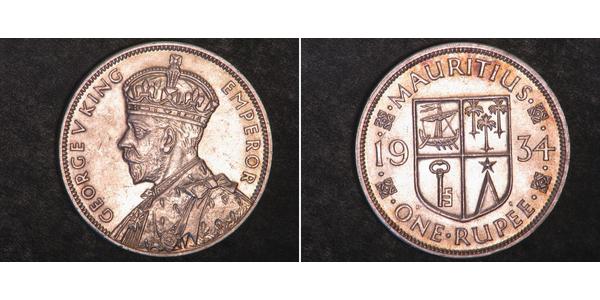 1 Rupee Maurice Argent George V (1865-1936)