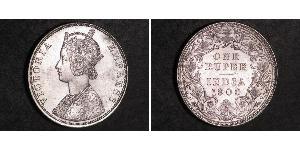 1 Rupee Raj britannique (1858-1947) Argent Victoria (1819 - 1901)