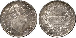 1 Rupee Raj britannique (1858-1947) Argent Guillaume IV (1765-1837)