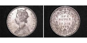 1 Rupee Raj britannique (1858-1947) Argent Victoria (1819 - 1901)