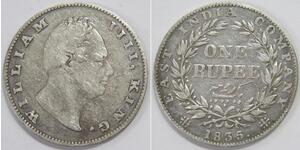 1 Rupee Raj britannique (1858-1947) Argent Guillaume IV (1765-1837)
