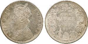 1 Rupee Raj britannique (1858-1947) Argent Victoria (1819 - 1901)