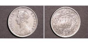 1 Rupee Raj britannique (1858-1947) Argent Victoria (1819 - 1901)