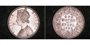 1 Rupee Raj britannique (1858-1947) Argent Victoria (1819 - 1901)