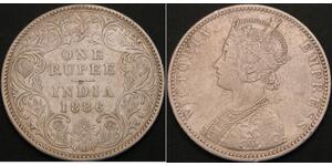 1 Rupee Raj britannique (1858-1947) Argent Victoria (1819 - 1901)