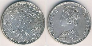 1 Rupee Raj britannique (1858-1947) Argent Victoria (1819 - 1901)