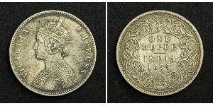 1 Rupee Raj britannique (1858-1947) Argent Victoria (1819 - 1901)