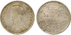1 Rupee Raj britannique (1858-1947) Argent Victoria (1819 - 1901)