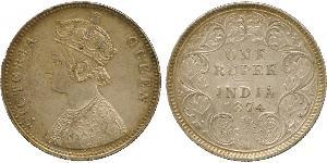 1 Rupee Raj britannique (1858-1947) Argent Victoria (1819 - 1901)