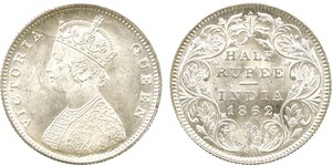 1 Rupee Raj britannique (1858-1947) Argent Victoria (1819 - 1901)